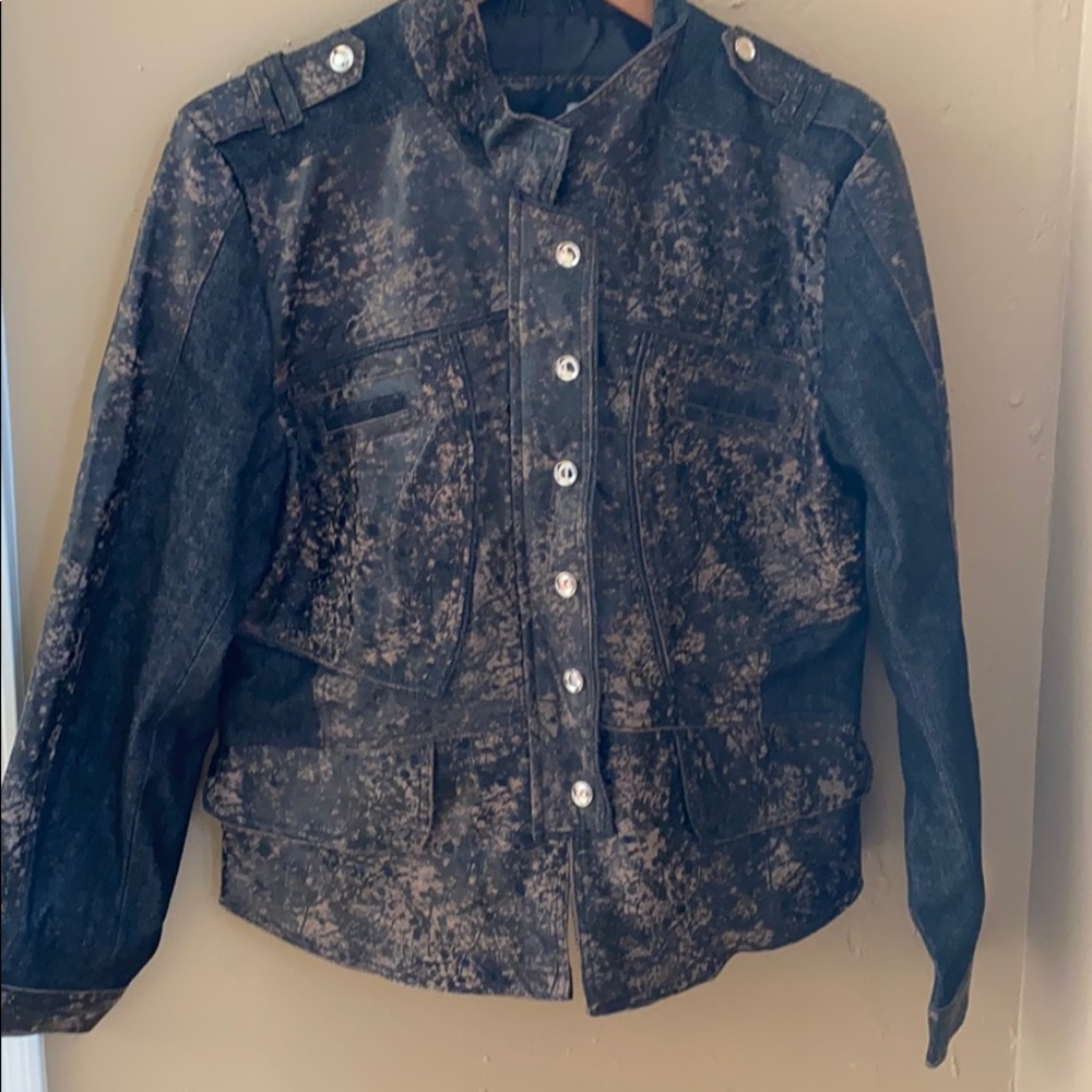 NWOT Leather and Denim Jacket